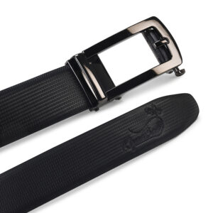 kiyaabaa genuine leather belt men’s ratchet belt – adjustable no hole dress belt with 2 interchangeable straps (black & brown) & alloy automatic buckle (black, 28 44 (fit waists size), ratchet)