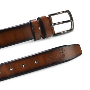 kiyaabaa men’s genuine top grain leather belt – premium polished finish, metal pin buckle, 1.5" width – with classic colors (black)